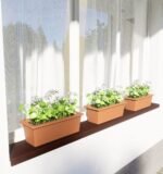 2130 Párkány, ablakpárkány, könyöklő Fa hatás 30cm Dió Kültér