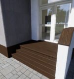 8430 Lépcsőlap Fa 30cm sötét tölgy Homloklappal Kültér 1