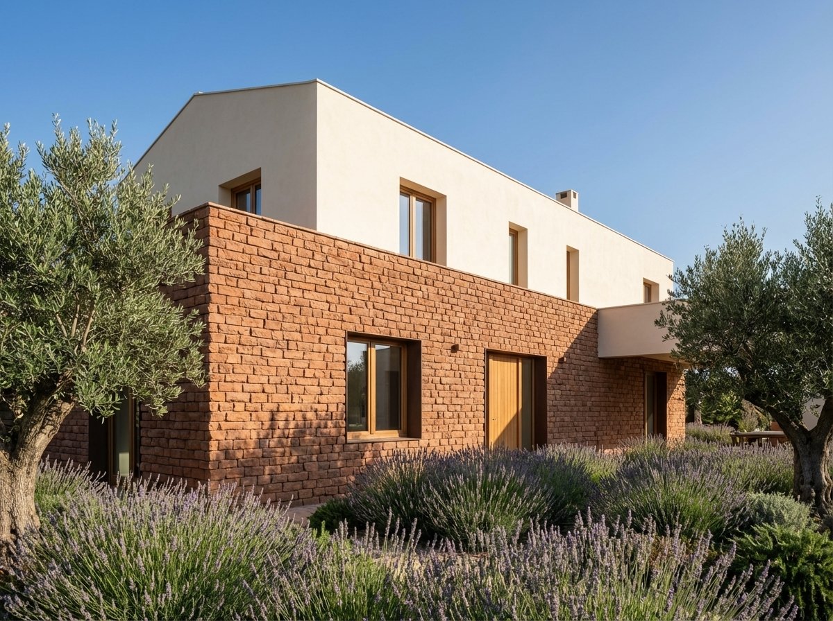 Auvergne (2/139) Beton Falburkolat – Terracotta Homokkő Hatás