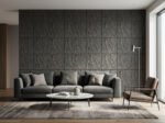 2/320 Hedge – Stilizált Levélmintás Beton Falburkolat - Szürke